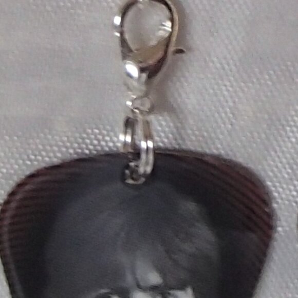 Beatles George Harrison Reversible Convertible Guitar Pick Zipper-Pull Earrings - Picture 5 of 6